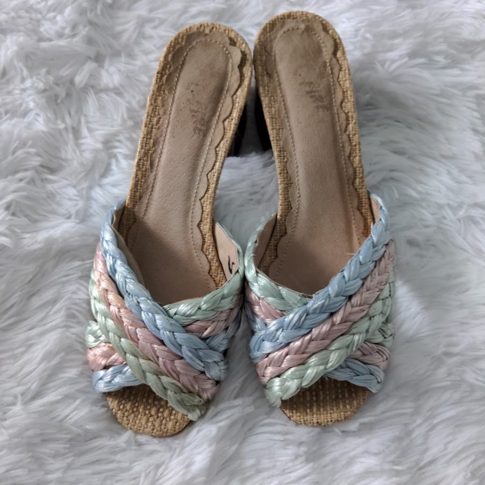 Pastel Braided Slide Sandals - Women